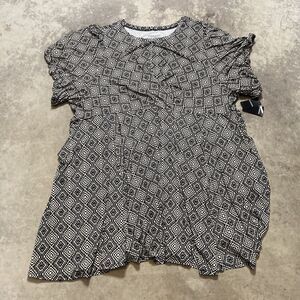 Torrid Dress Womens Plus Size 6X Mini Balloon‎ Sleeve Ditsy Tribal Print Aline